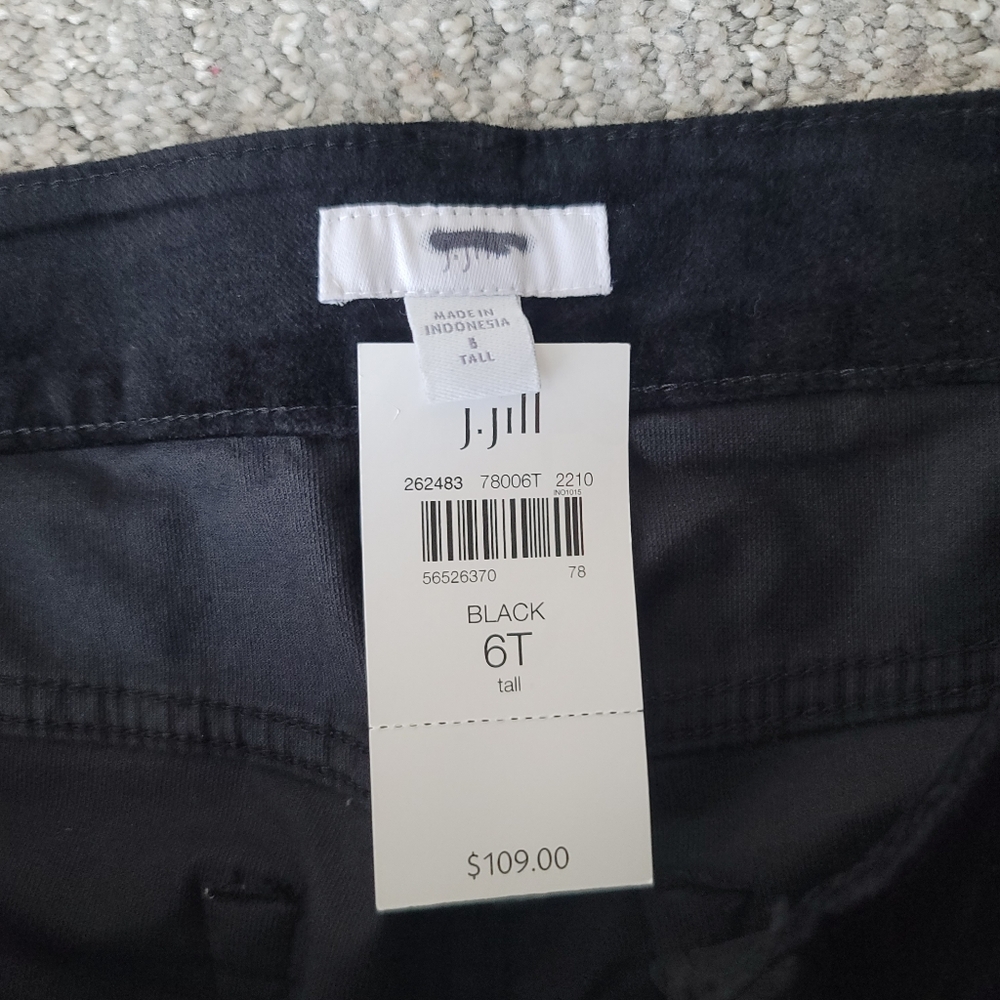 J. Jill Straight Leg Velvet Pants Size 6 Tall Color Black NWT - Picture 8 of 8